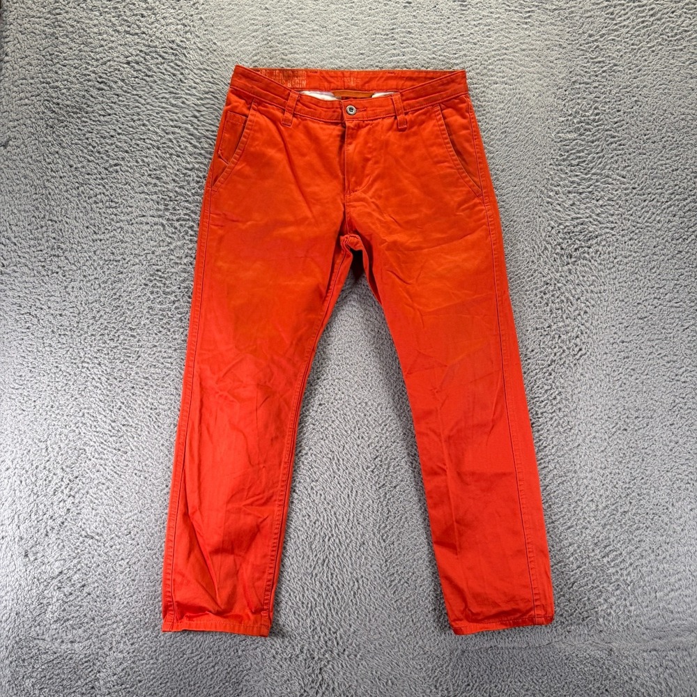 Dockers Pant Men's 30x28 Orange Cotton Khakis Straight Leg Workwear Utility